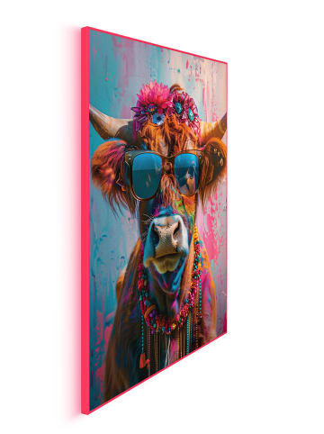 Orangewallz Ingelijste kunstdruk "Painted Cow"