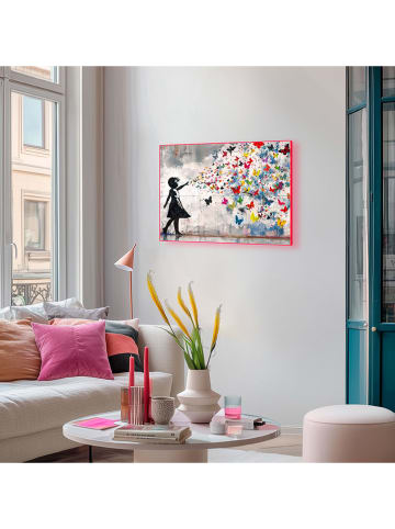 Orangewallz Ingelijste kunstdruk "Bright Butterfly Girl"