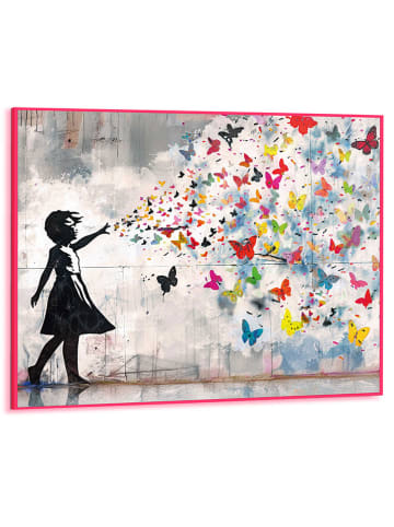 Orangewallz Gerahmter Kunstdruck "Bright Butterfly Girl"