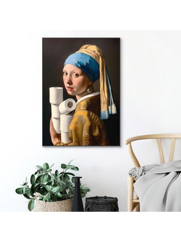 Orangewallz Ingelijste kunstdruk "Toilet Pearl Girl"