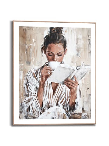 Orangewallz Gerahmter Kunstdruck "Book Reading Coffee"