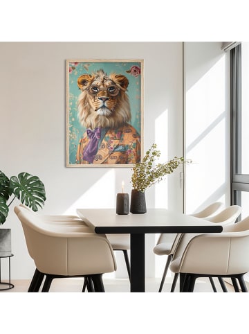 Orangewallz Druk artystyczny "Dandy Lion Portrait" w ramce