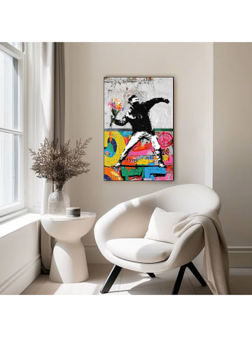 Orangewallz Gerahmter Kunstdruck "Graffiti FlowerThrower"