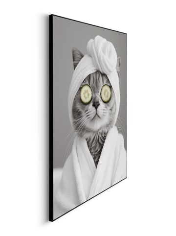 Orangewallz Druk artystyczny "Spa Cat" w ramce