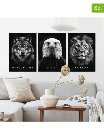 Orangewallz 3-delige set: ingelijste kunstdrukken "Power Trio"