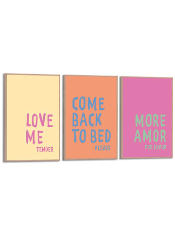 Orangewallz 3-delige set: ingelijste kunstdrukken "Real Love"