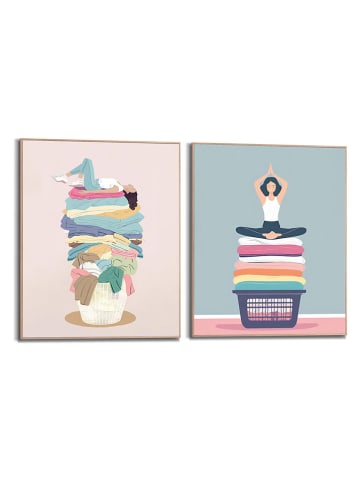 Orangewallz Druki artystyczne (2 szt.) "Laundry Set" w ramce