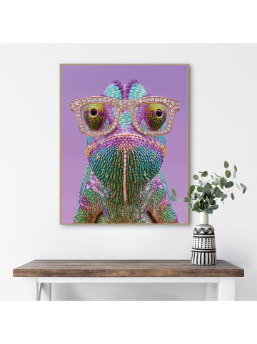 Orangewallz Druk artystyczny "Yellow Karma Chameleon" w ramce