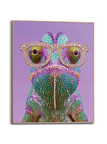 Orangewallz Druk artystyczny "Yellow Karma Chameleon" w ramce