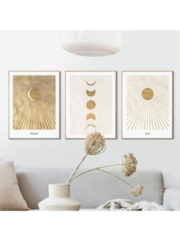 Orangewallz Druki artystyczne (3 szt.) "Solar Set" w ramce