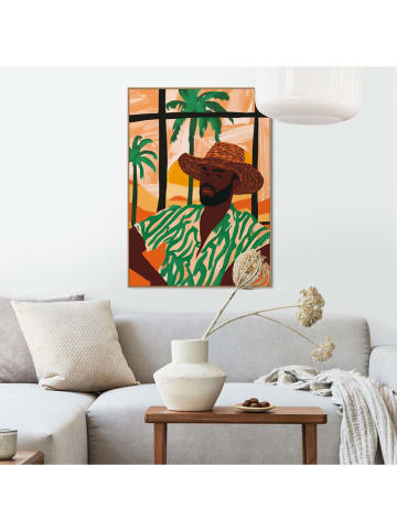 Orangewallz Gerahmter Kunstdruck "Sunset Man"