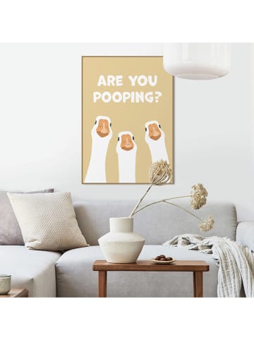 Orangewallz Ingelijste kunstdruk "Are You Pooping"