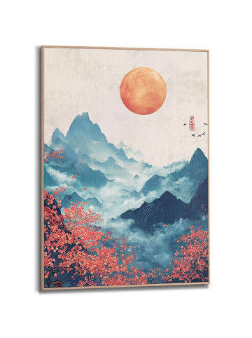 Orangewallz Gerahmter Kunstdruck "Japandi Mountains"