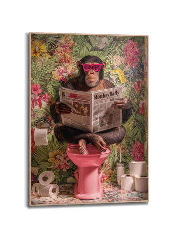 Orangewallz Ingelijste kunstdruk "Monkey Break"