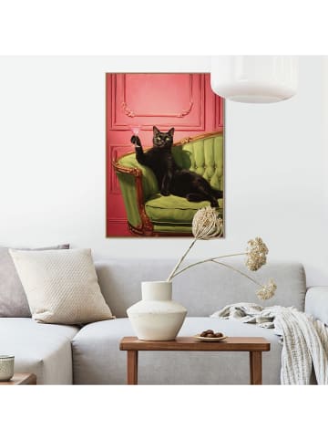 Orangewallz Gerahmter Kunstdruck "Cat Relaxing"