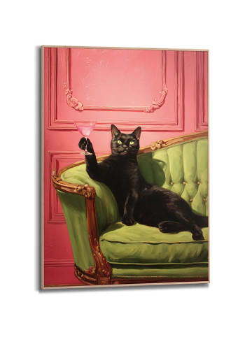 Orangewallz Druk artystyczny "Cat Relaxing" w ramce