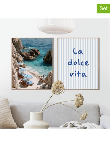 Orangewallz 2-delige set: ingelijste kunstdrukken "La Dolce Vita"