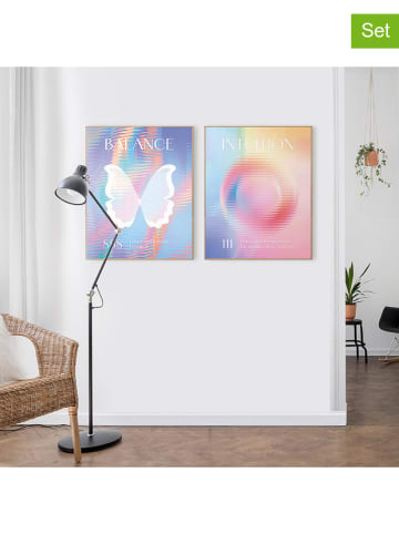 Orangewallz 2-delige set: ingelijste kunstdrukken "Aura Colorful"