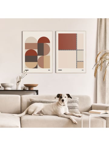 Orangewallz 2er-Set: Gerahmte Kunstdrucke "Bauhaus Autumn"