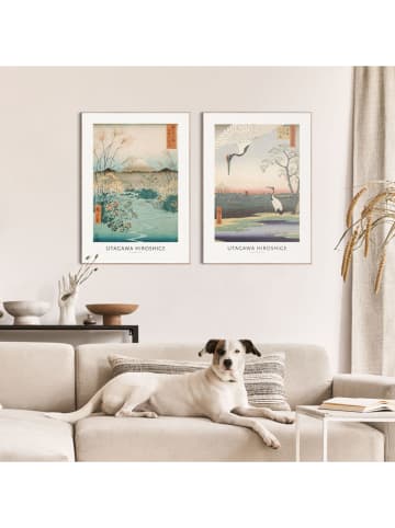 Orangewallz 2er-Set: Gerahmte Kunstdrucke "Utagawa Hiroshige"