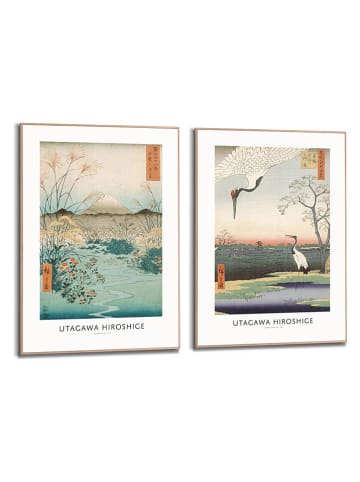 Orangewallz 2-delige set: ingelijste kunstdrukken "Utagawa Hiroshige"