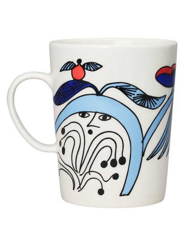 Moomin Tasse "Puutarhurit" in Weiß/ Schwarz/ Hellblau - 500 ml