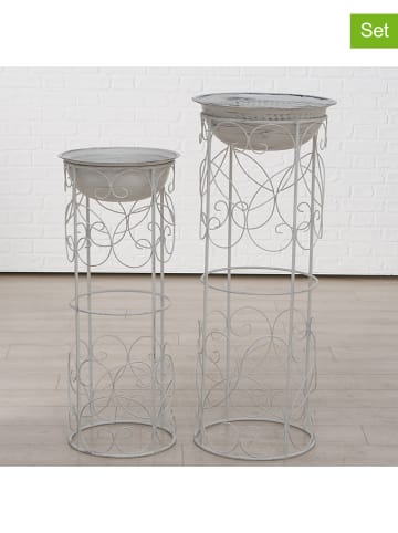 Boltze 2er-Set: Dekoschalen in Hellgrau