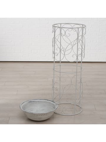 Boltze 2-delige set: decoratieve schalen lichtgrijs