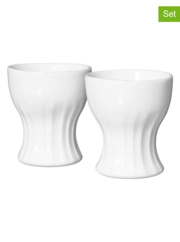 Rörstrand 2-delige set: eierdoppen "Pli" wit