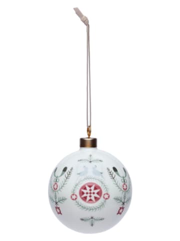Rörstrand Christbaumkugel in Weiß/ Rot/ Grün - Ø 8 cm