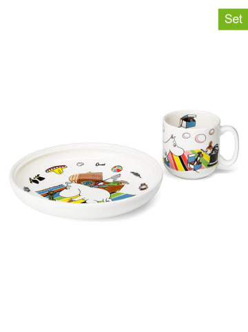 Moomin 2-częściowy zestaw "Moomintroll" w kolorze białym ze wzorem