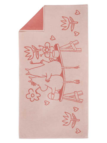Moomin Ręcznik prysznicowy "Love24" w kolorze jasnoróżowym - 140 x 70 cm