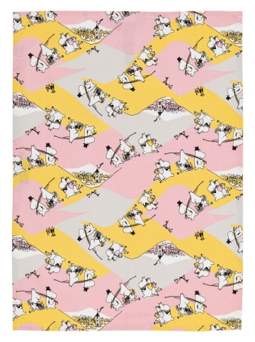 Moomin Handtuch "Family Time" in Rosa/ Gelb - (L)70 x (B)50 cm