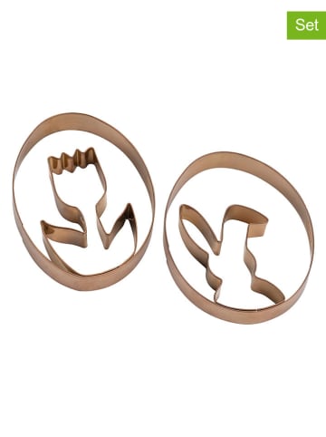 Dr. Oetker 2er-Set: Ausstecher "Hase & Tulpe" in Kupfer - (B)7 x (H)9 cm