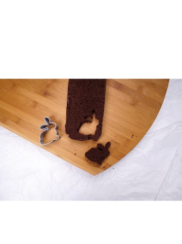 Dr. Oetker 2tlg. Set: Kastenform & Ausstecher "Häschen" in Gold/ Chrom