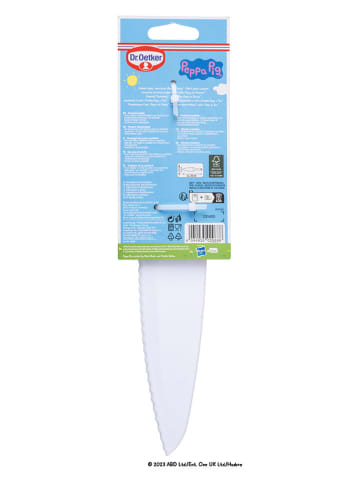 Dr. Oetker Nóż "Peppa i George" w kolorze białym do ciasta - dł. 26 cm