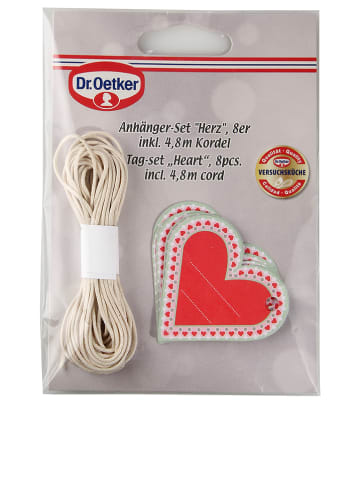 Dr. Oetker 3er-Set: Deko-Anhänger "Herz" in Rot/ Weiß - 3x 8 Stück
