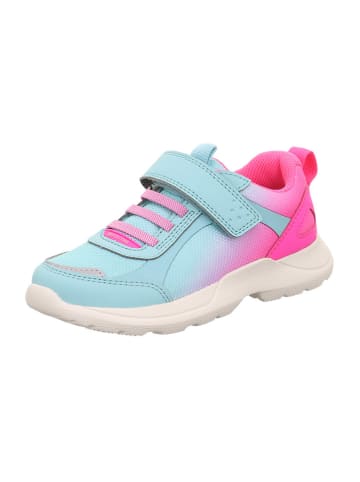 superfit Skórzane sneakersy "Rush" w kolorze błękitno-różowym