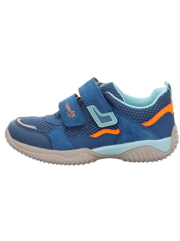 superfit Leder-Sneakers "Storm" in Blau/ Hellblau/ Orange