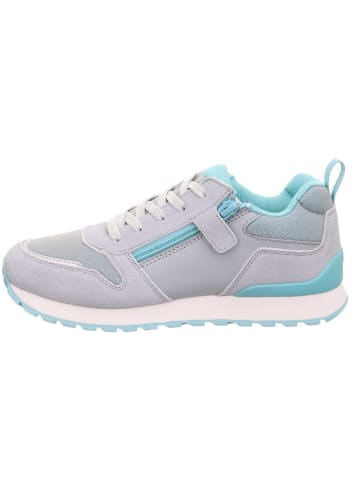 superfit Leder-Sneakers "Dash" in Grau/ Hellblau
