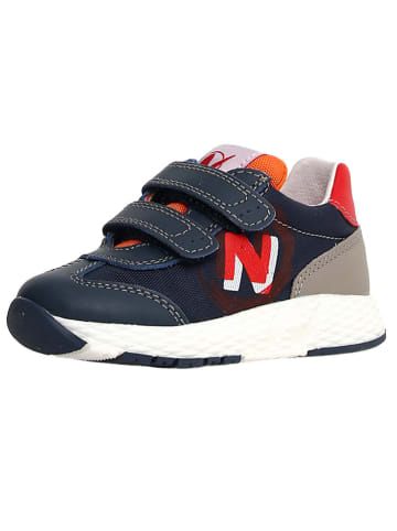 Naturino Leder-Sneakers "Jesko" in Dunkelblau/ Orange