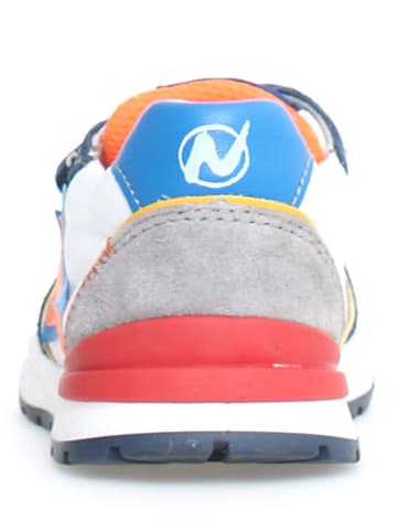 Naturino Skórzane sneakersy "Argal" w kolorze niebieskim ze wzorem