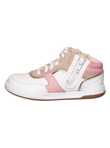 Clarks Leder-Sneakers "Fawn Peak" in Weiß/ Beige/ Rosa