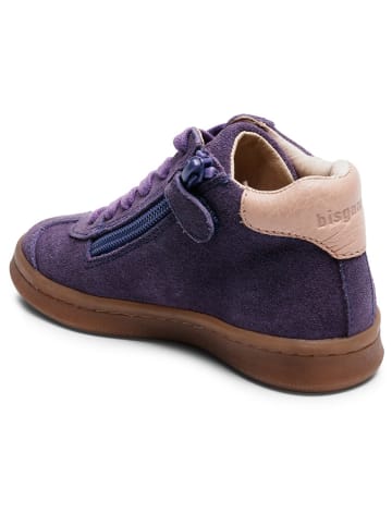 bisgaard Leder-Sneakers in Lila/ Gold