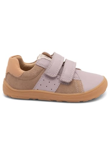 bisgaard Leder-Sneakers in Lila/ Hellbraun
