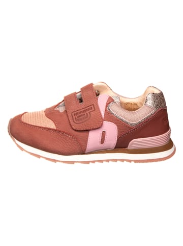bisgaard Leren sneakers goudkleurig/rood