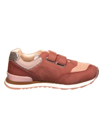 bisgaard Leren sneakers goudkleurig/rood