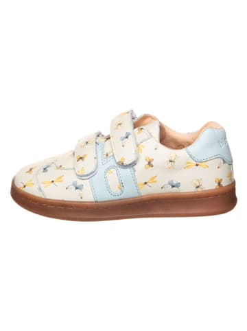 bisgaard Leder-Sneakers in Beige/ Hellblau