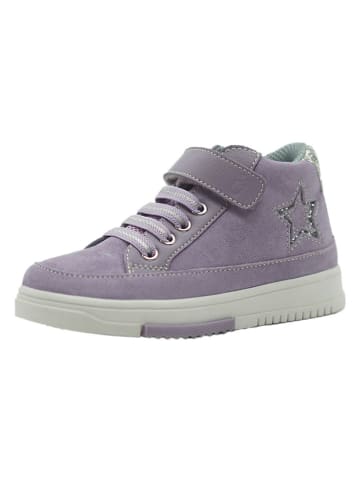 lamino Leren sneakers paars