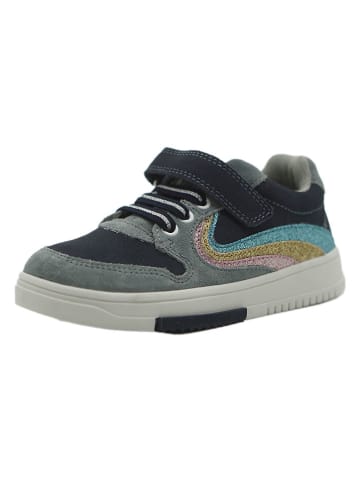lamino Leren sneakers donkerblauw/lichtblauw